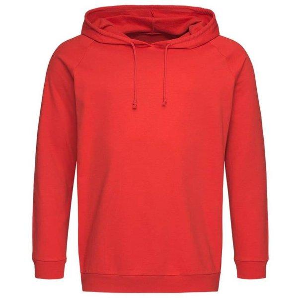 Stedman Könnyű kapucnis pamut pulóver - Piros | 2XL