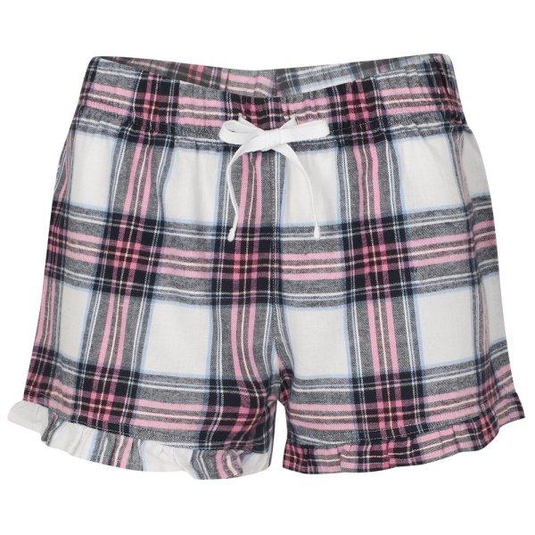 SF (Skinnifit) Női flanel pizsama rövidnadrág - Fehér / rózsaszín | 2XS