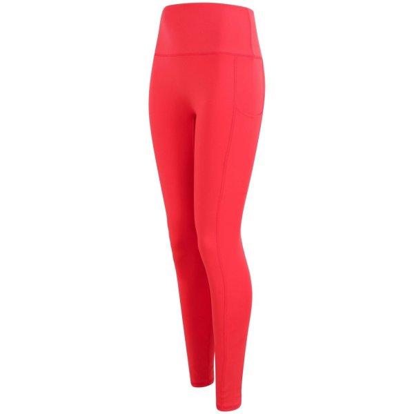 Tombo Női elasztikus sport leggings magas derékkal - Korallpiros | 2XS/XS