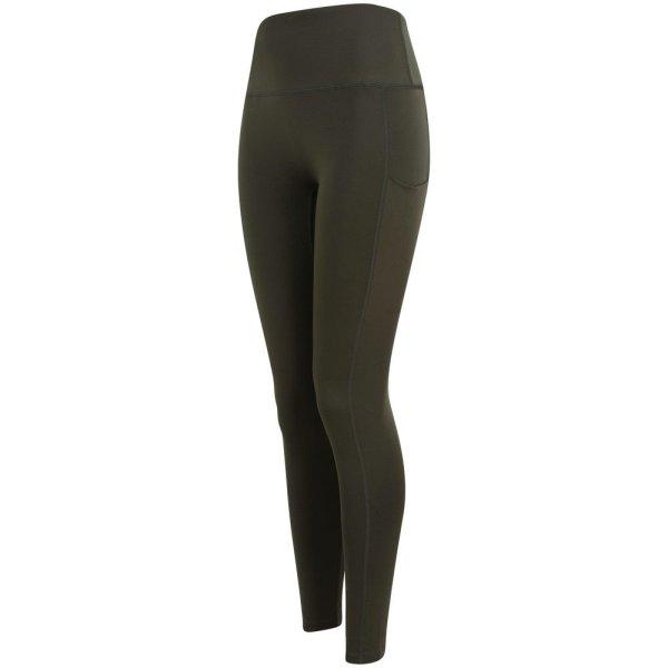 Tombo Női elasztikus sport leggings magas derékkal - Olív | 2XL/3XL