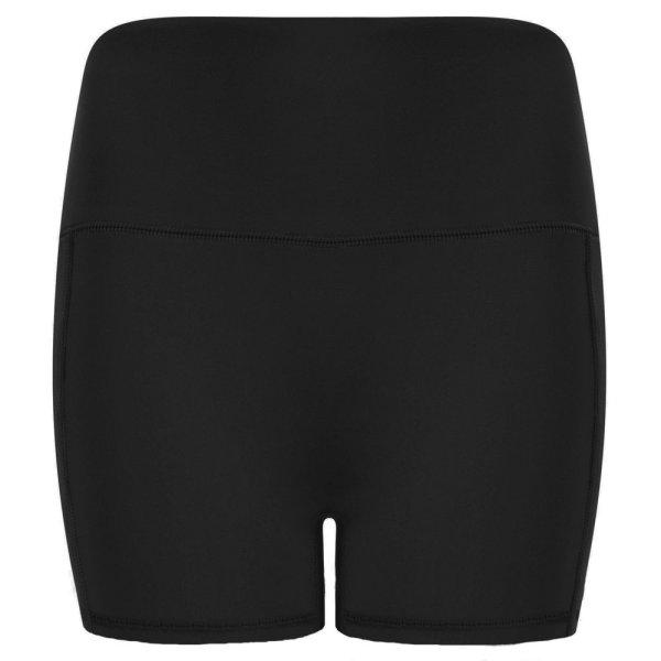 Tombo Elasztikus női sport rövidnadrág magas derékkal - Fekete | 2XS/XS