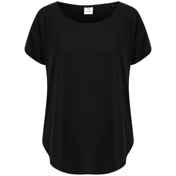 Tombo Női sport póló ejtett vállakkal - Fekete | 3XL