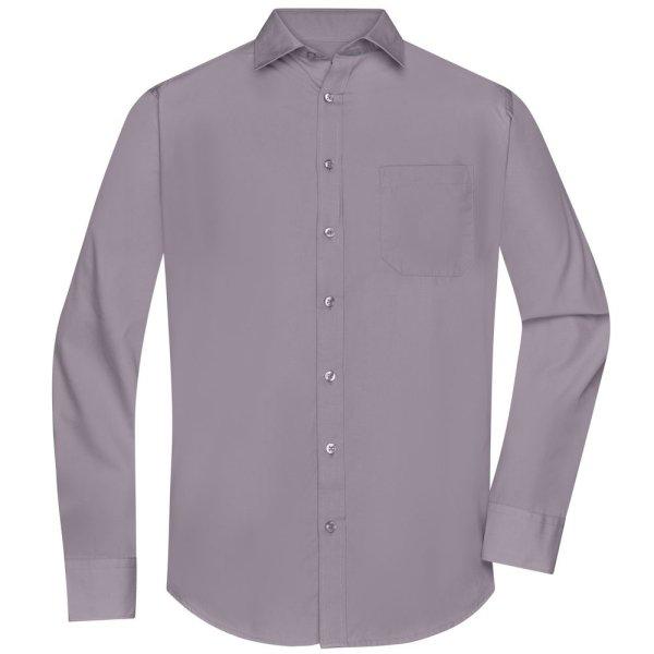 James & Nicholson (Daiber) Férfi hosszú ujjú ing JN678 - Acélszín | 2XL