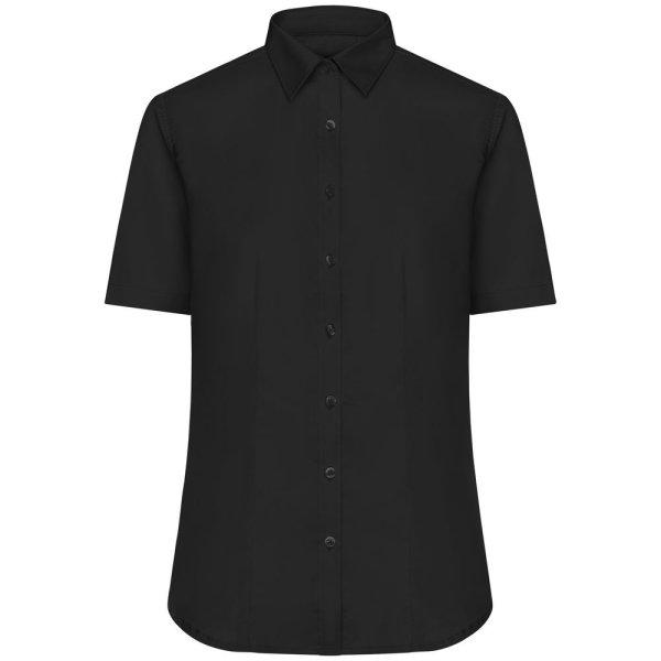 James & Nicholson (Daiber) Rövid ujjú női ing JN683 - Fekete | 2XL