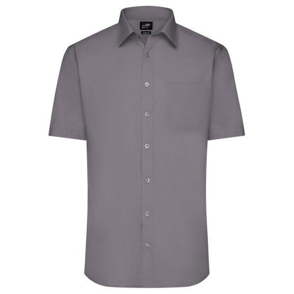 James & Nicholson (Daiber) Férfi rövid ujjú ing JN680 - Acélszín | 3XL