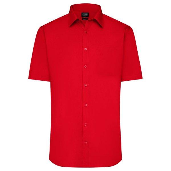 James & Nicholson (Daiber) Férfi rövid ujjú ing JN680 - Tomato | 2XL