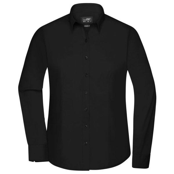 James & Nicholson (Daiber) Női hosszú ujjú ing JN677 - Fekete | 3XL