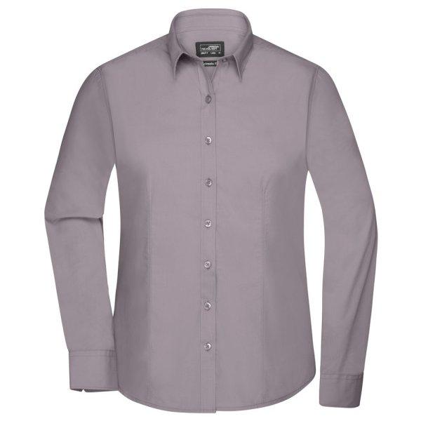 James & Nicholson (Daiber) Női hosszú ujjú ing JN677 - Acélszín | 3XL