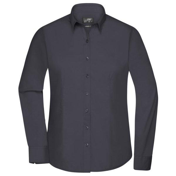 James & Nicholson (Daiber) Női hosszú ujjú ing JN677 - Sötétszürke | 3XL