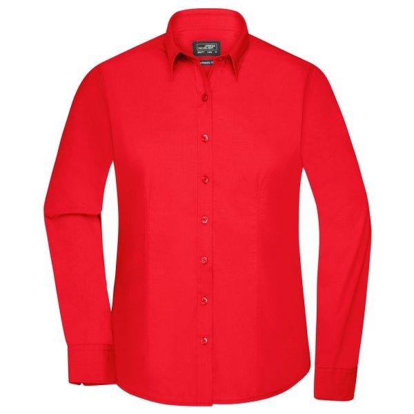 James & Nicholson (Daiber) Női hosszú ujjú ing JN677 - Tomato | 3XL