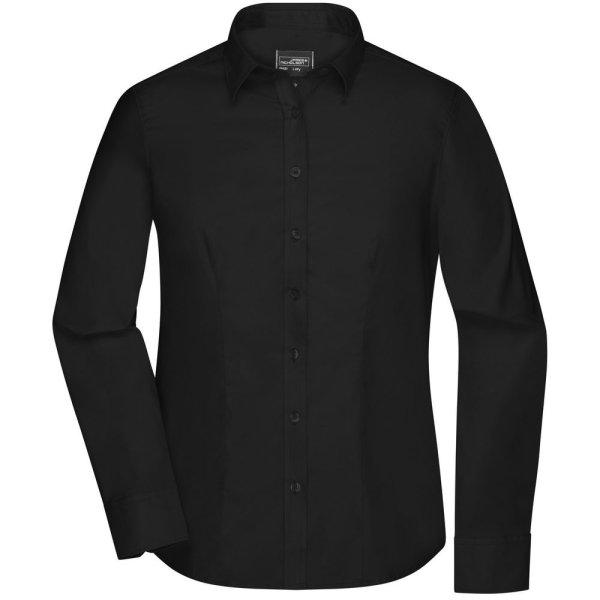 James & Nicholson (Daiber) Hosszú ujjú női ing JN681 - Fekete | 3XL