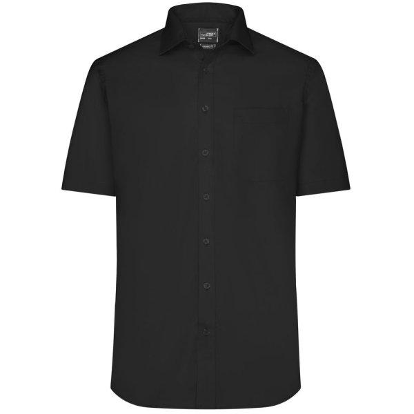 James & Nicholson (Daiber) Rövid ujjú férfi ing JN684 - Fekete | 3XL