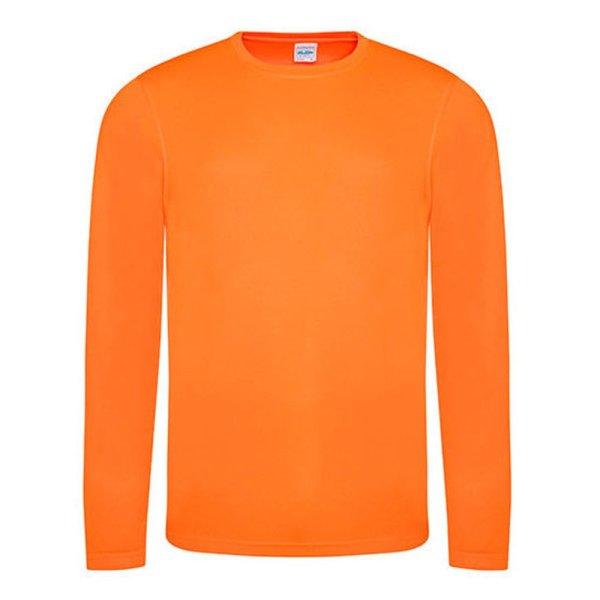 Just Cool Hosszú ujjú férfi sportpóló Cool T - Élénk narancssárga | 2XL