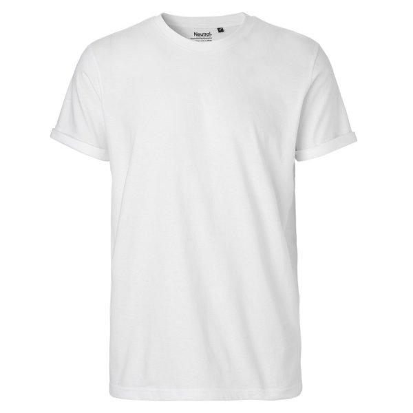 Neutral Férfi póló felhajtott ujjakkal organikus Fairtrade biopamutból -
Fehér | 3XL