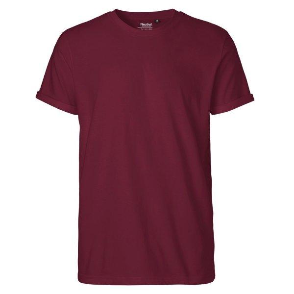 Neutral Férfi póló felhajtott ujjakkal organikus Fairtrade biopamutból -
Bordeaux | 2XL