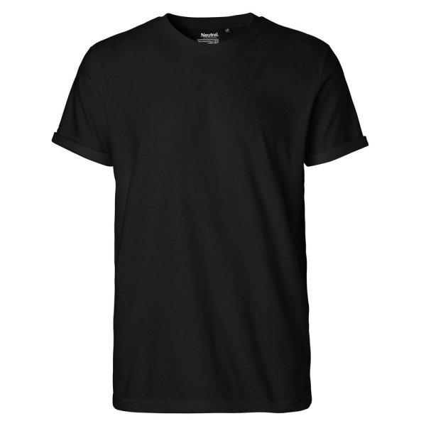 Neutral Férfi póló felhajtott ujjakkal organikus Fairtrade biopamutból -
Fekete | 2XL