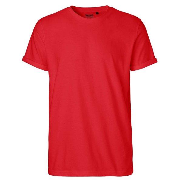 Neutral Férfi póló felhajtott ujjakkal organikus Fairtrade biopamutból -
Piros | 3XL