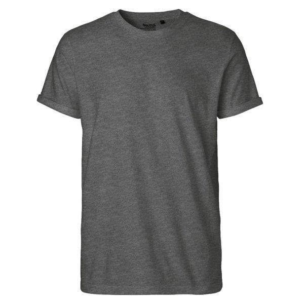 Neutral Férfi póló felhajtott ujjakkal organikus Fairtrade biopamutból -
Sötét melírozott | 3XL