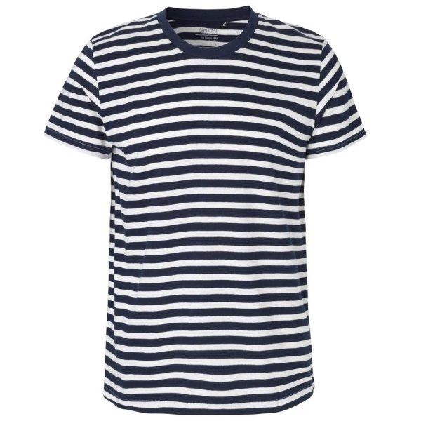 Neutral Férfi póló Fit organikus Fairtrade biopamutból - Fehér /
sötétkék | 2XL