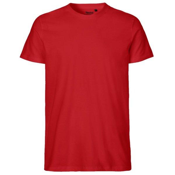 Neutral Férfi póló Fit organikus Fairtrade biopamutból - Piros | 4XL