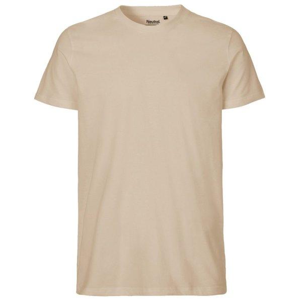 Neutral Férfi póló Fit organikus Fairtrade biopamutból - Homokszínű | 3XL