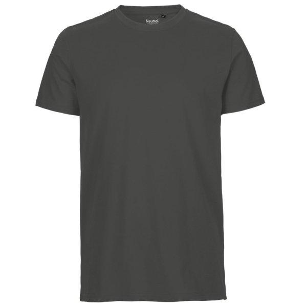 Neutral Férfi póló Fit organikus Fairtrade biopamutból - Szénfekete | 2XL