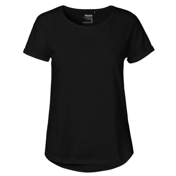 Neutral Női póló felhajtott ujjakkal organikus Fairtrade biopamutból -
Fekete | 2XL