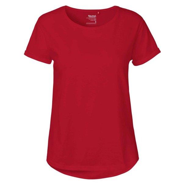 Neutral Női póló felhajtott ujjakkal organikus Fairtrade biopamutból - Piros
| 2XL