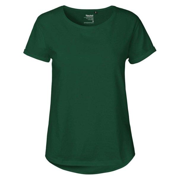 Neutral Női póló felhajtott ujjakkal organikus Fairtrade biopamutból -
Palackzöld | 2XL
