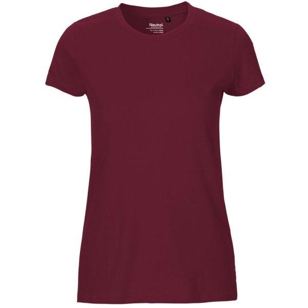 Neutral Női póló Fit organikus Fairtrade biopamutból - Bordeaux | 2XL