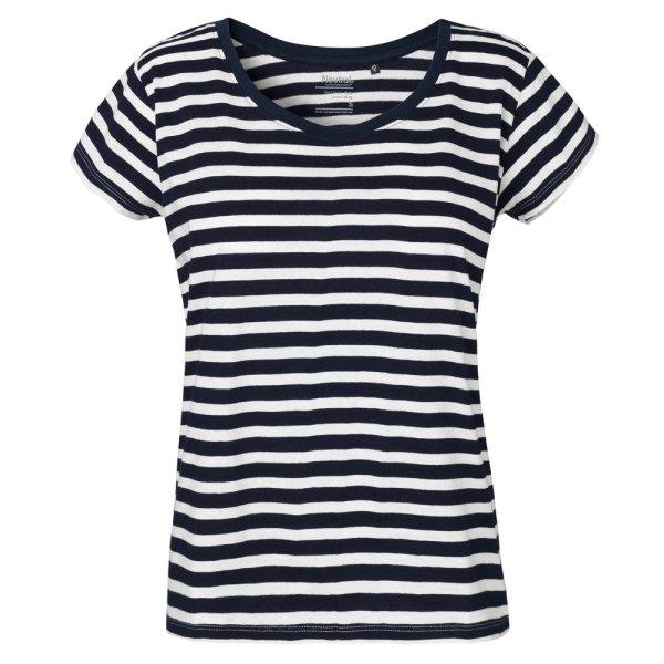 Neutral Női póló Loose Fit organikus Fairtrade biopamutból - Fehér /
sötétkék | 2XL