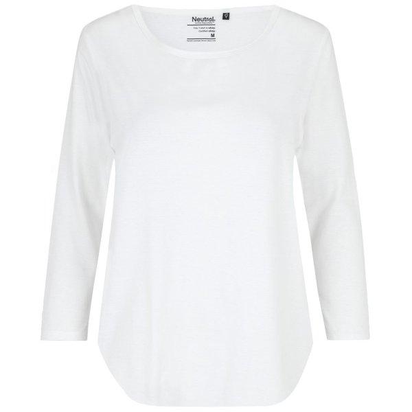Neutral Női póló 3/4 ujjal organikus Fairtrade biopamutból - Fehér | 2XL