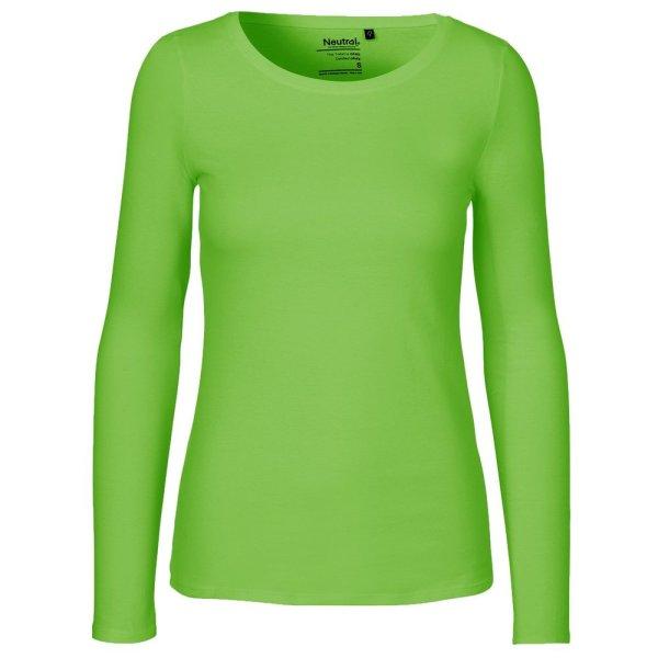 Neutral Hosszú ujjú női póló organikus Fairtrade biopamutból - Lime | 2XL