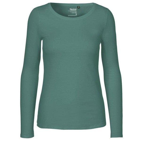 Neutral Hosszú ujjú női póló organikus Fairtrade biopamutból - Teal | 2XL