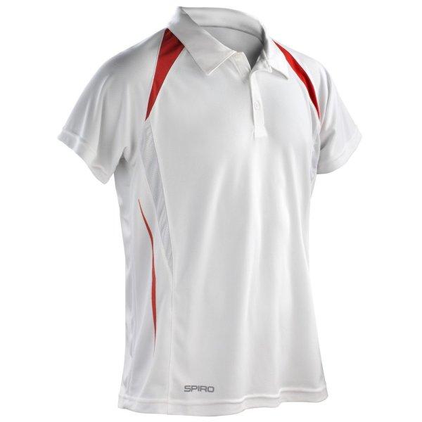 SPIRO Férfi galléros sportpóló Team Spirit - Fehér / piros | 4XL