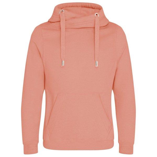 Just Hoods Pulóver keresztezett gallérral - Fáradt rózsaszín | 2XL