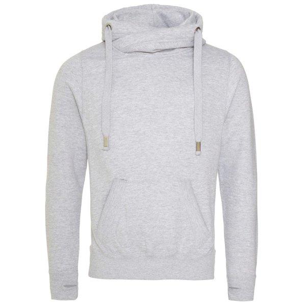 Just Hoods Pulóver keresztezett gallérral - Szürke melírozott | 2XL