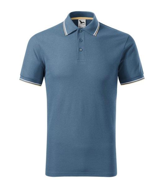 MALFINI Férfi galléros póló Focus - Denim | 2XL