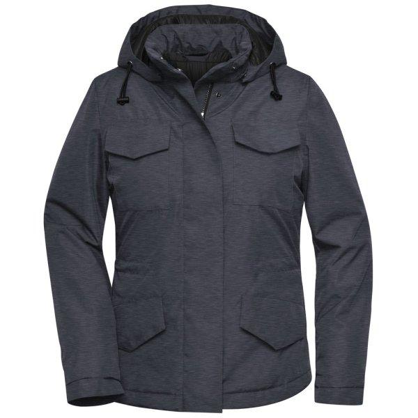 James & Nicholson (Daiber) Női télikabát JN1157 - Fekete melírozott | 2XL