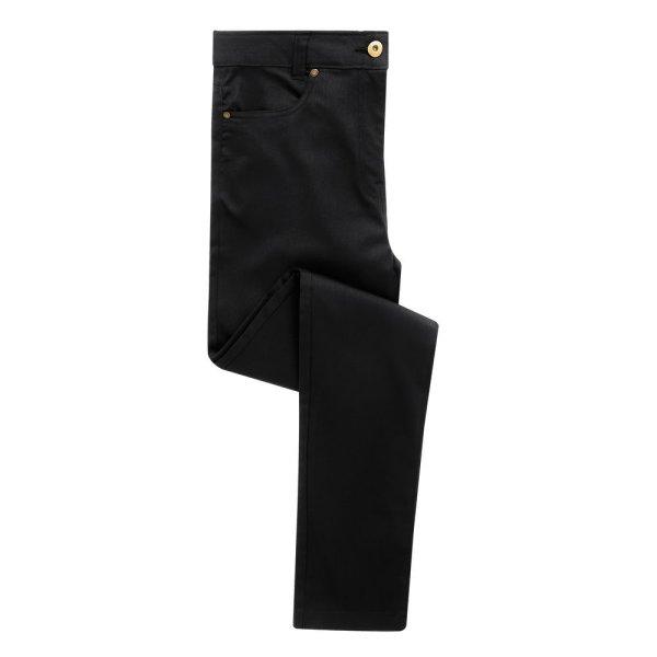 Premier Workwear Női farmernadrág Chino Performance - Fekete | 4XL/31