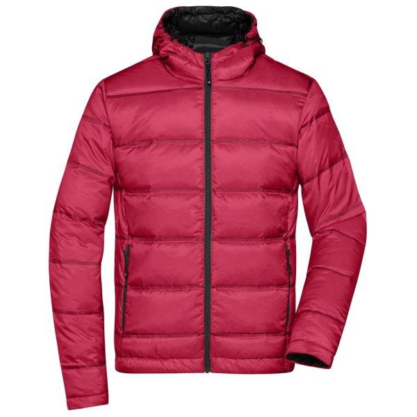 James & Nicholson (Daiber) Könnyű férfi dzseki kapucnival JN1152 - Piros /
fekete | 2XL