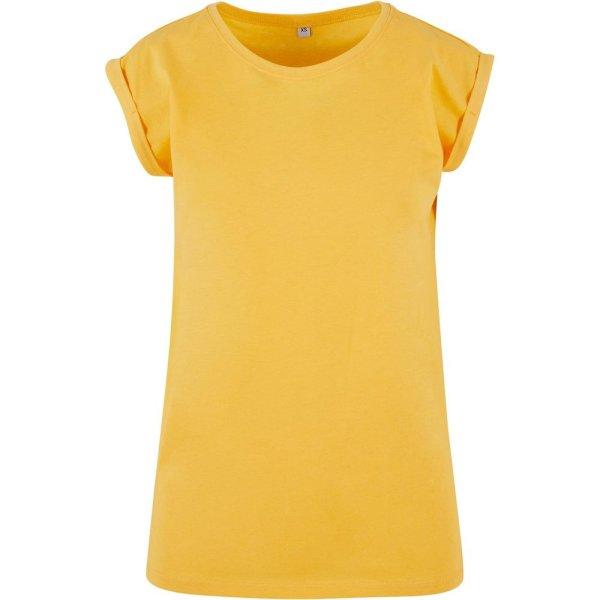 Build Your Brand Laza női póló felhajtott ujjakkal - Dimyellow | 3XL