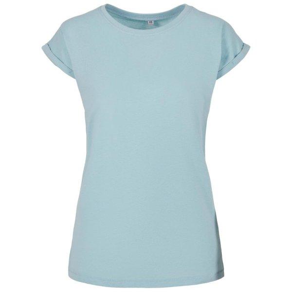 Build Your Brand Laza női póló felhajtott ujjakkal - Óceánkék | 4XL