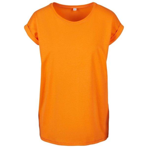 Build Your Brand Laza női póló felhajtott ujjakkal - Narancssárga | 5XL