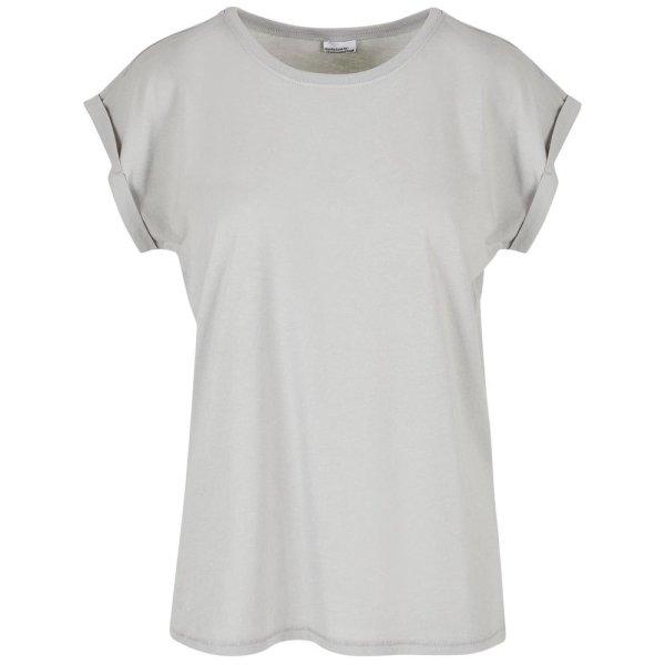 Build Your Brand Laza női póló felhajtott ujjakkal - Világos aszfalt | 4XL