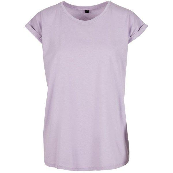 Build Your Brand Laza női póló felhajtott ujjakkal - Orgonalila | 5XL
