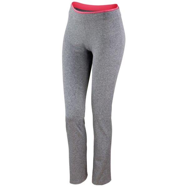 SPIRO Női fitness nadrág - Szürke melírozott / korallpiros | 2XS