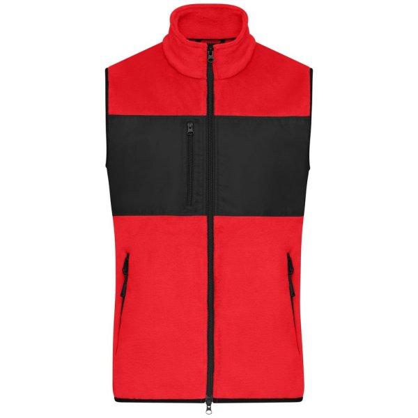 James & Nicholson (Daiber) Férfi gyapjú mellény JN1310 - Piros / fekete | 3XL