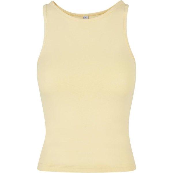 Build Your Brand Női Racer Back felső - Enyhén sárga | 4XL