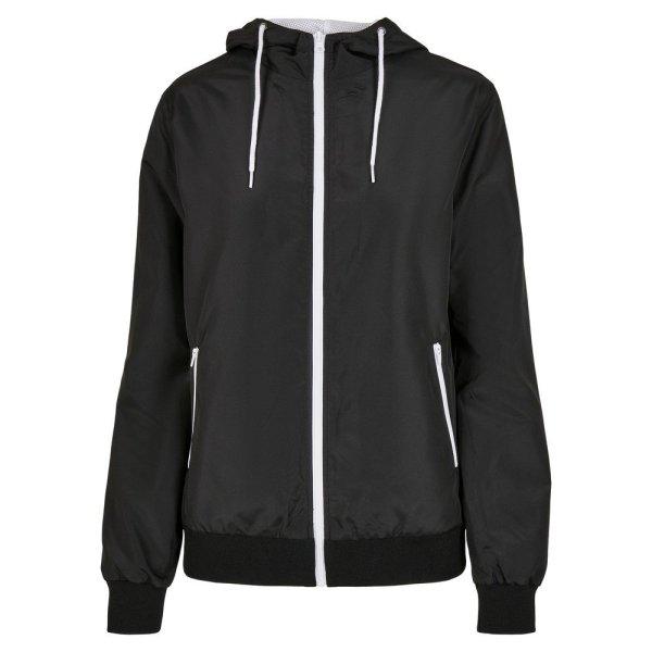 Build Your Brand Női széldzseki Recycled - Fekete / fehér | 2XL